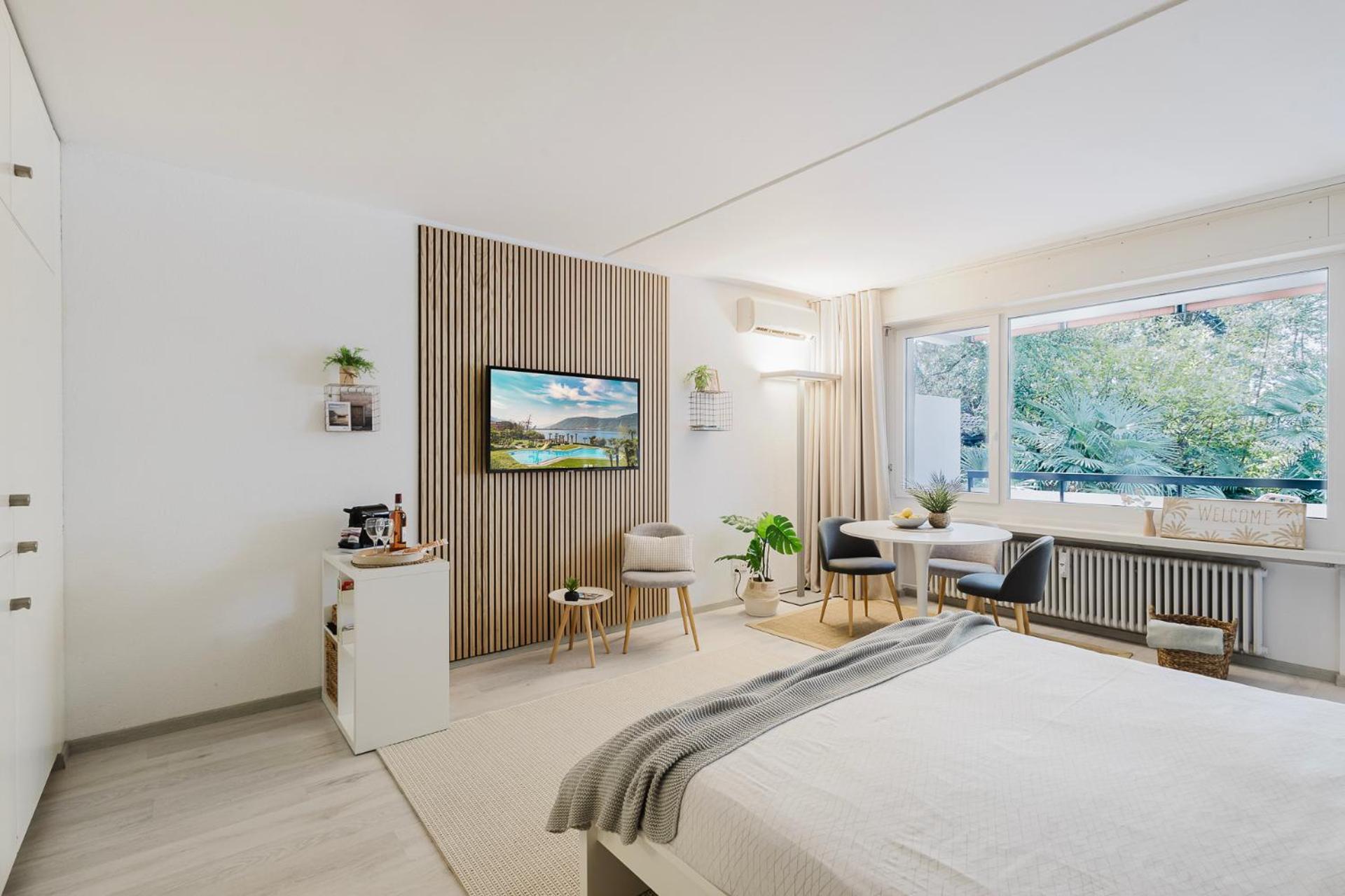 Luganersee, Pool, Strand, Parkplatz, Suite 204 Биссоне Экстерьер фото
