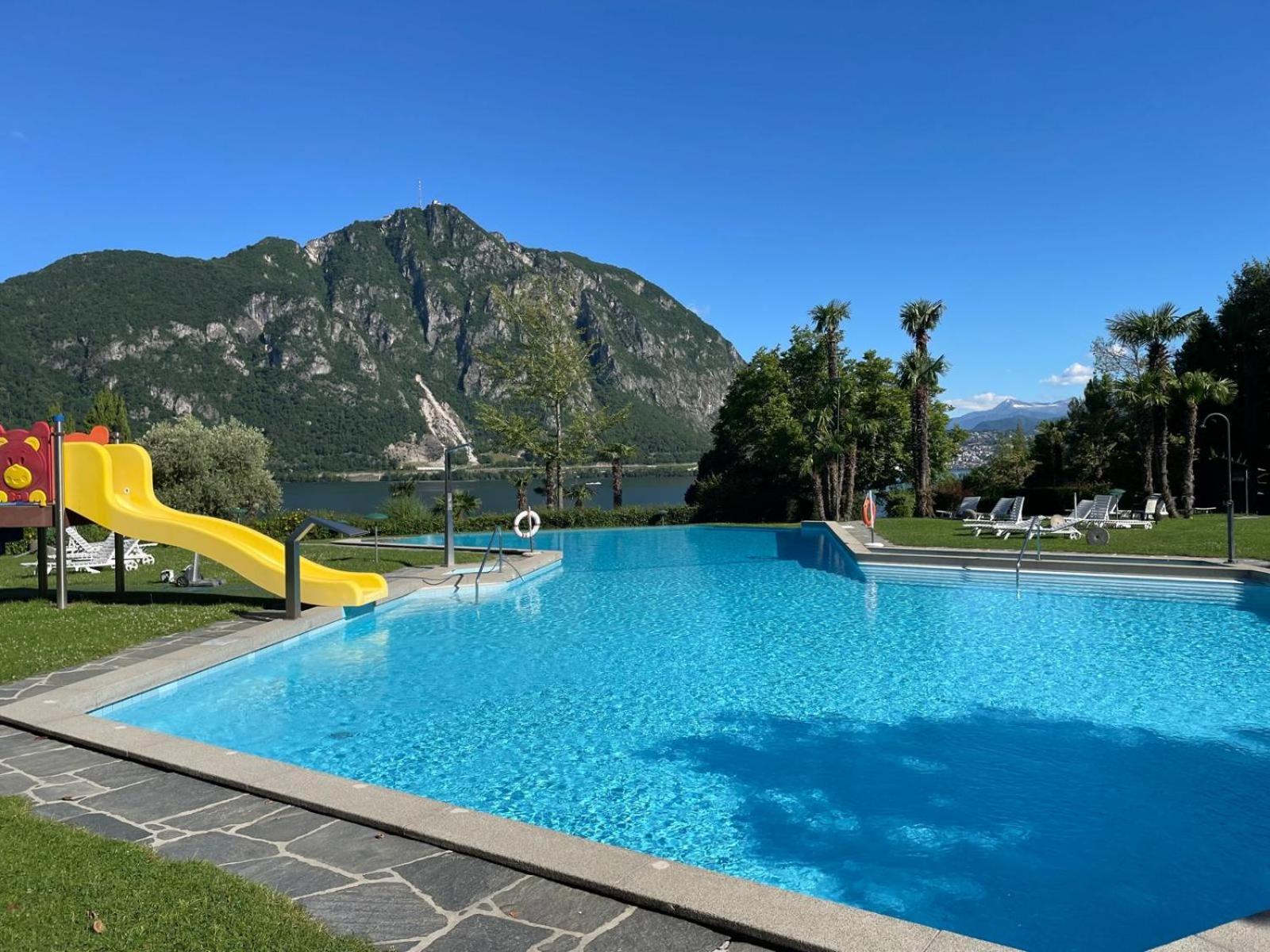 Luganersee, Pool, Strand, Parkplatz, Suite 204 Биссоне Экстерьер фото
